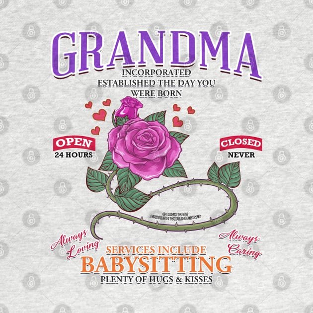 Grandma Inc Services Include Babysitting Funny Mothers Day Novelty Gift by Airbrush World